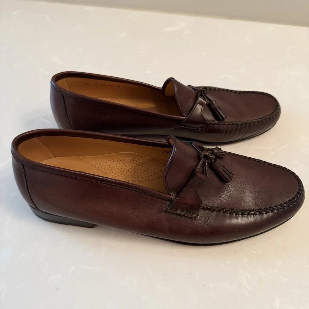 Allen Edmonds Men's Brown Tassel Loafers Size 14 D Made In Italy